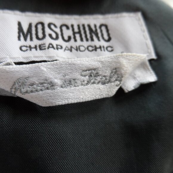 Moschino CheapandChic Gray Multi Printed Wool Blend Sheath Dress Size S - Picture 14 of 16